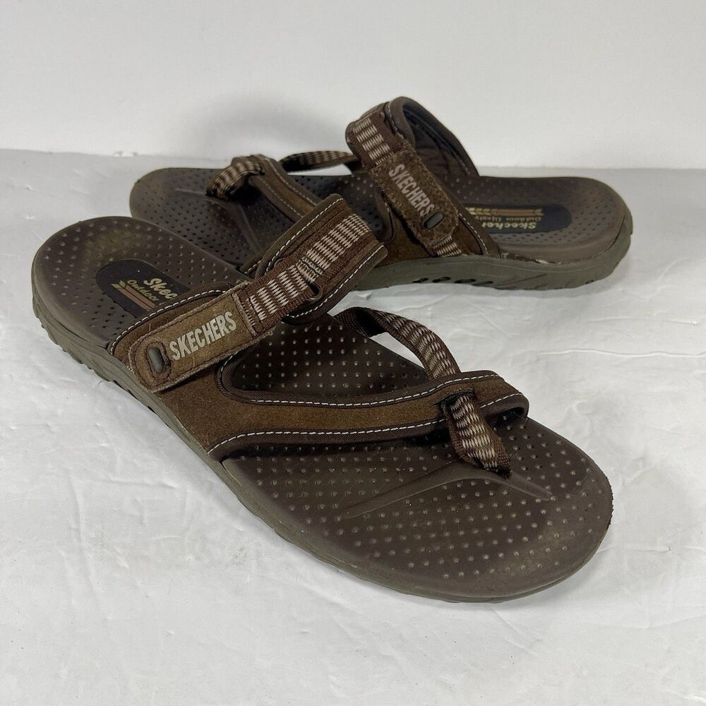 Skechers Outdoor Lifestyle Women’s Toe-Loop Sandals Size 8 Brown Strappy Slide